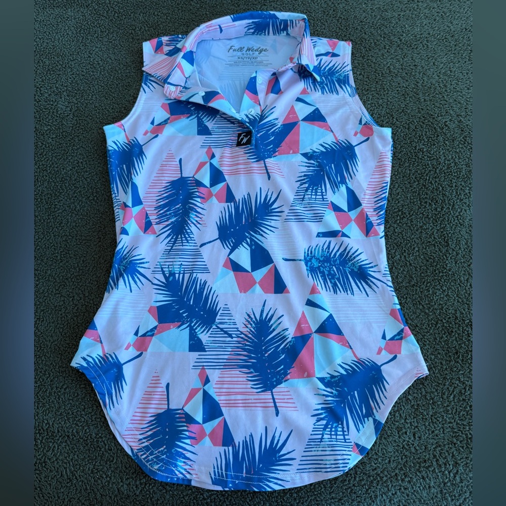 Geometric Palm Print Sleeveless Tank Top